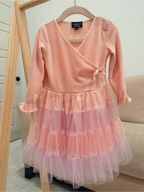 Bardot Junior Pink Tiered Tulle Dress - Size 3